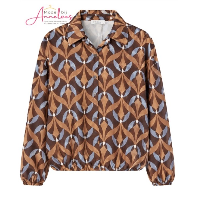 Enjoy Blouse 503616 581 Donkerbruin Print Enjoy Blouse 503616 581 Donkerbruin Print